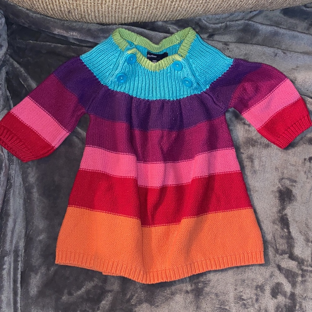 Baby Gap rainbow sweater dress